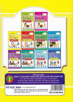 Bìa sau Vở ô li thực hành Toán 2 Quyển 1