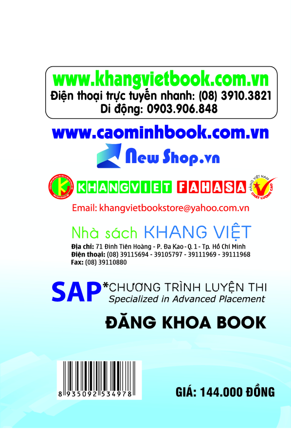Bìa sau Tuyệt Đỉnh Công Phá Đề Thi THPT Quốc Gia Hóa Học Chuyên đề: Lý thuyết vô cơ