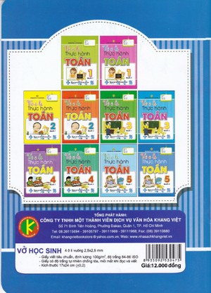 Bìa sau Vở ô li thực hành Toán 5 Quyển 2