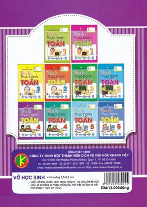 Bìa sau Vở ô li thực hành Toán 4 Quyển 1
