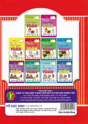 Bìa sau Vở ô li thực hành Toán 2 Quyển 2