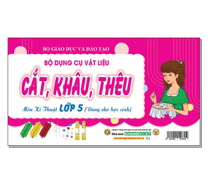 Bìa trước Bộ Dụng Cụ Vật Liệu Cắt, Khâu, Thêu Lớp 5