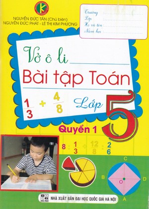 Bìa trước Vở ô li bài tập Toán lớp 5 Quyển 1
