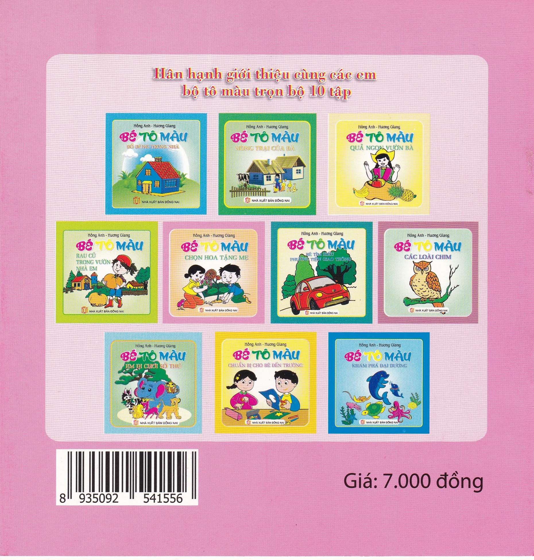 Bìa sau Bé Tô Màu Chọn Hoa Tăng Mẹ