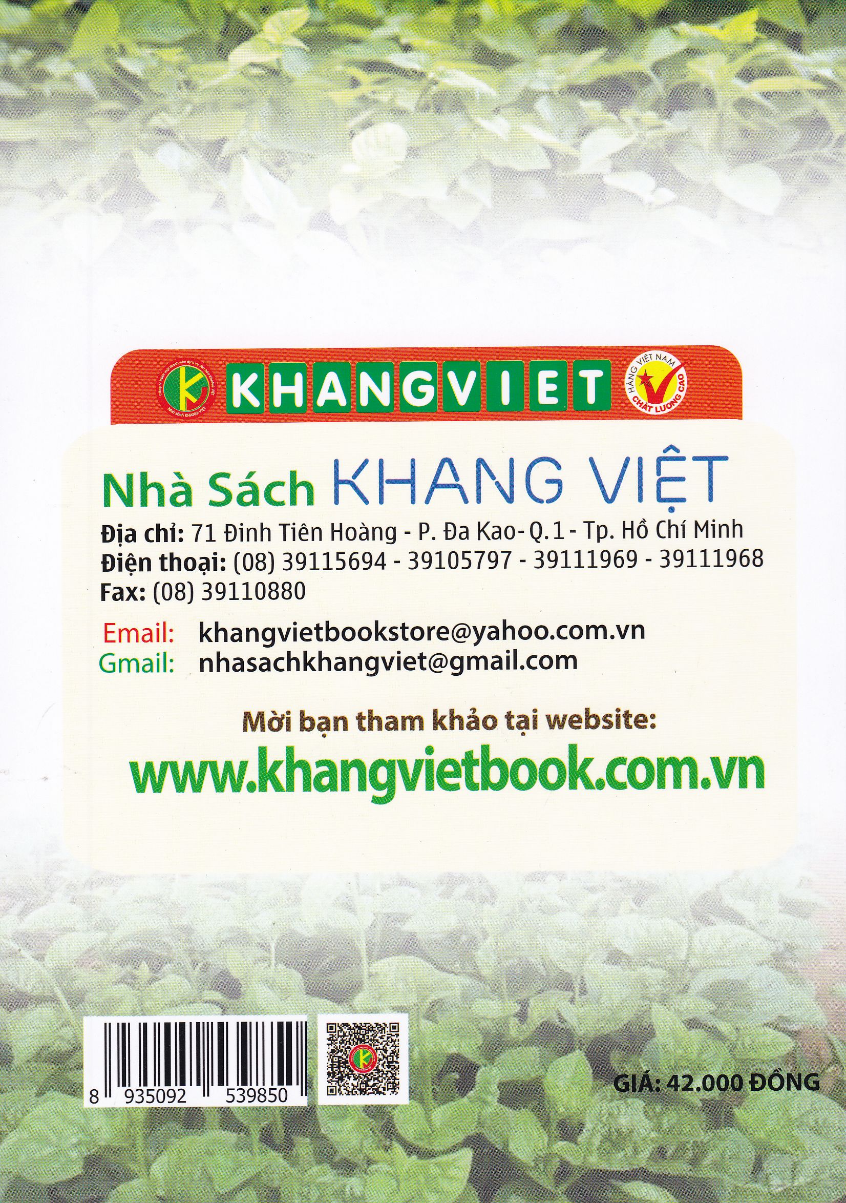 Bìa sau Bí Quyết Thành Công Kĩ Thuật Trồng Rau Lấy Lá Hiệu Quả
