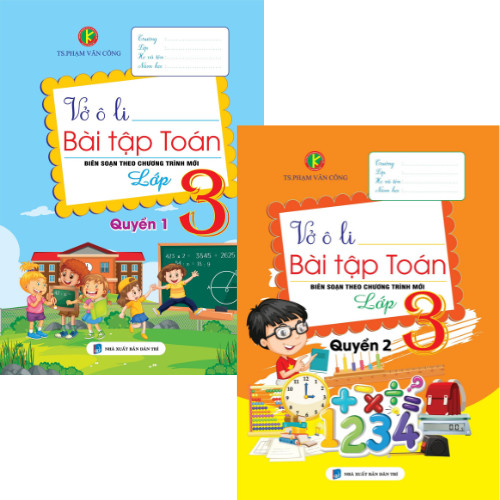 Bìa trước Combo Vở Ô Li Bài Tập Toán Lớp 3 (Quyển 1+2) Biên Soạn Theo Chương Trình Mới Bộ Kết Nối Tri Thức Với Cuộc Sống