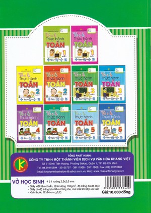 Bìa sau Vở ô li thực hành Toán 3 Quyển 1