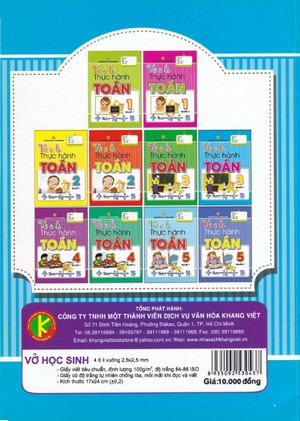 Bìa sau Vở ô li thực hành toán 3 Quyển 2