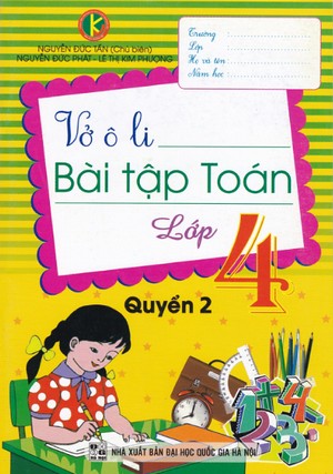 Bìa trước Vở ô li bài tập Toán lớp 4 Quyển 2