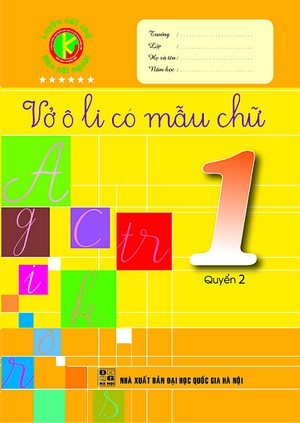 Bìa trước Vở ô li có mẫu chữ 1 Quyển 2
