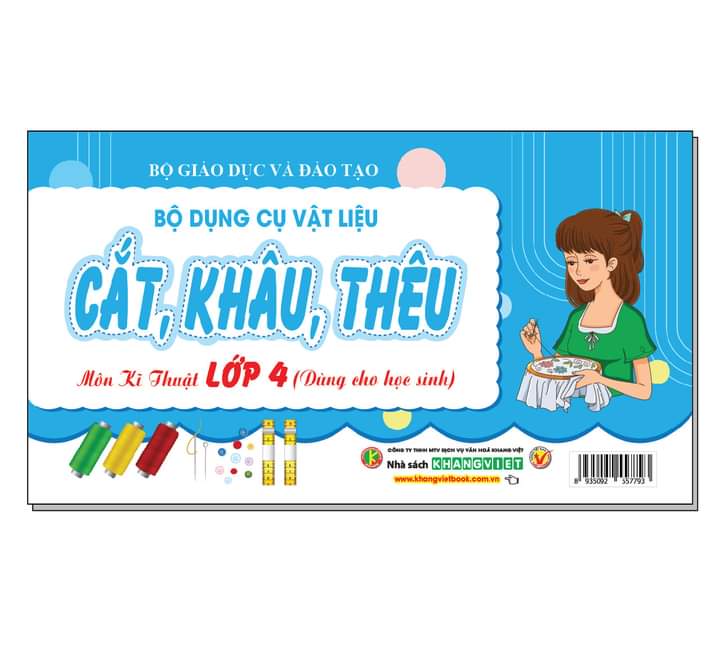 Bìa trước Bộ Dụng Cụ Vật Liệu Cắt, Khâu, Thêu Lớp 4