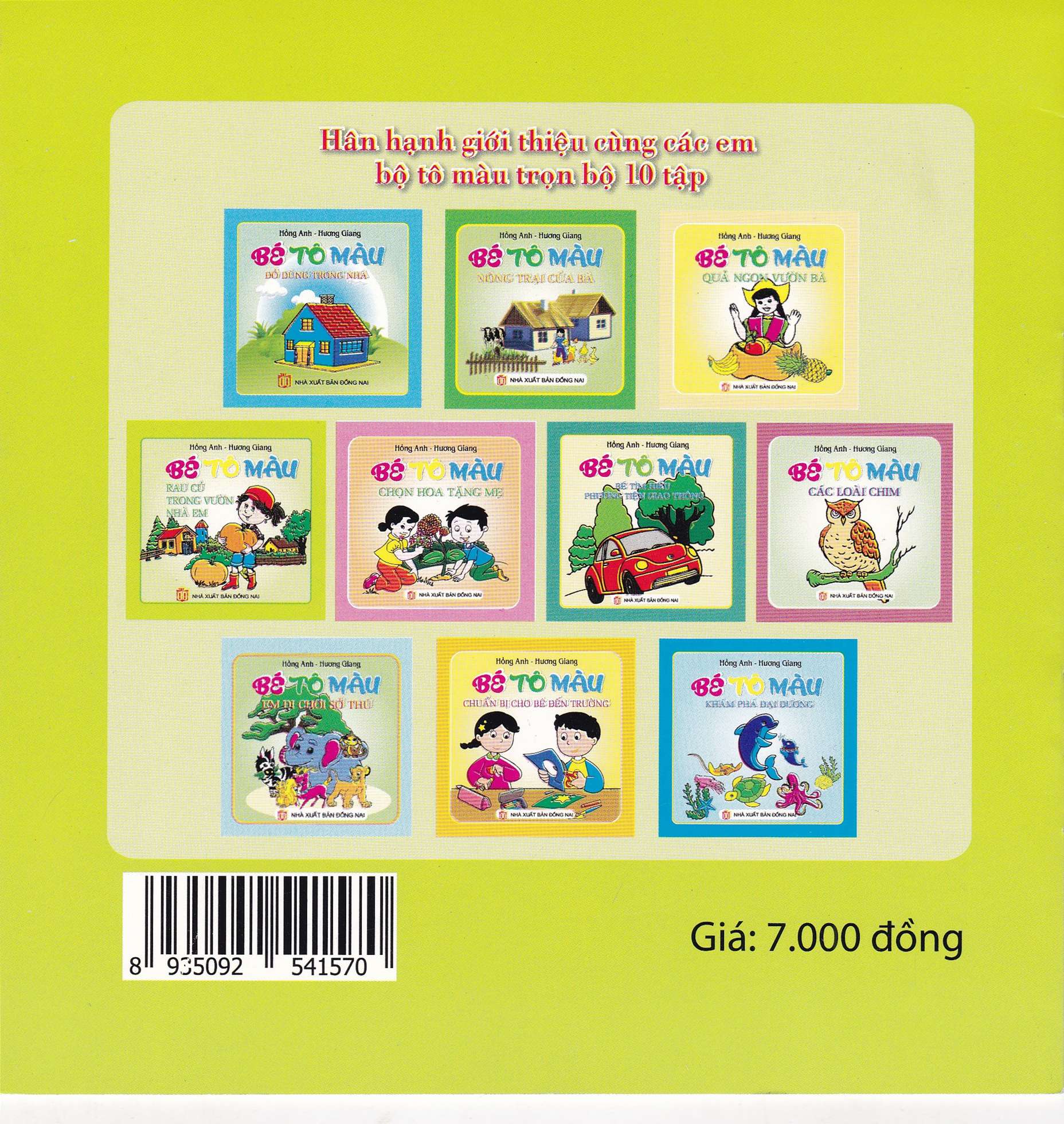 Bìa sau Bé Tô Màu Bé Rau Củ Trong Vườn Nhà Em