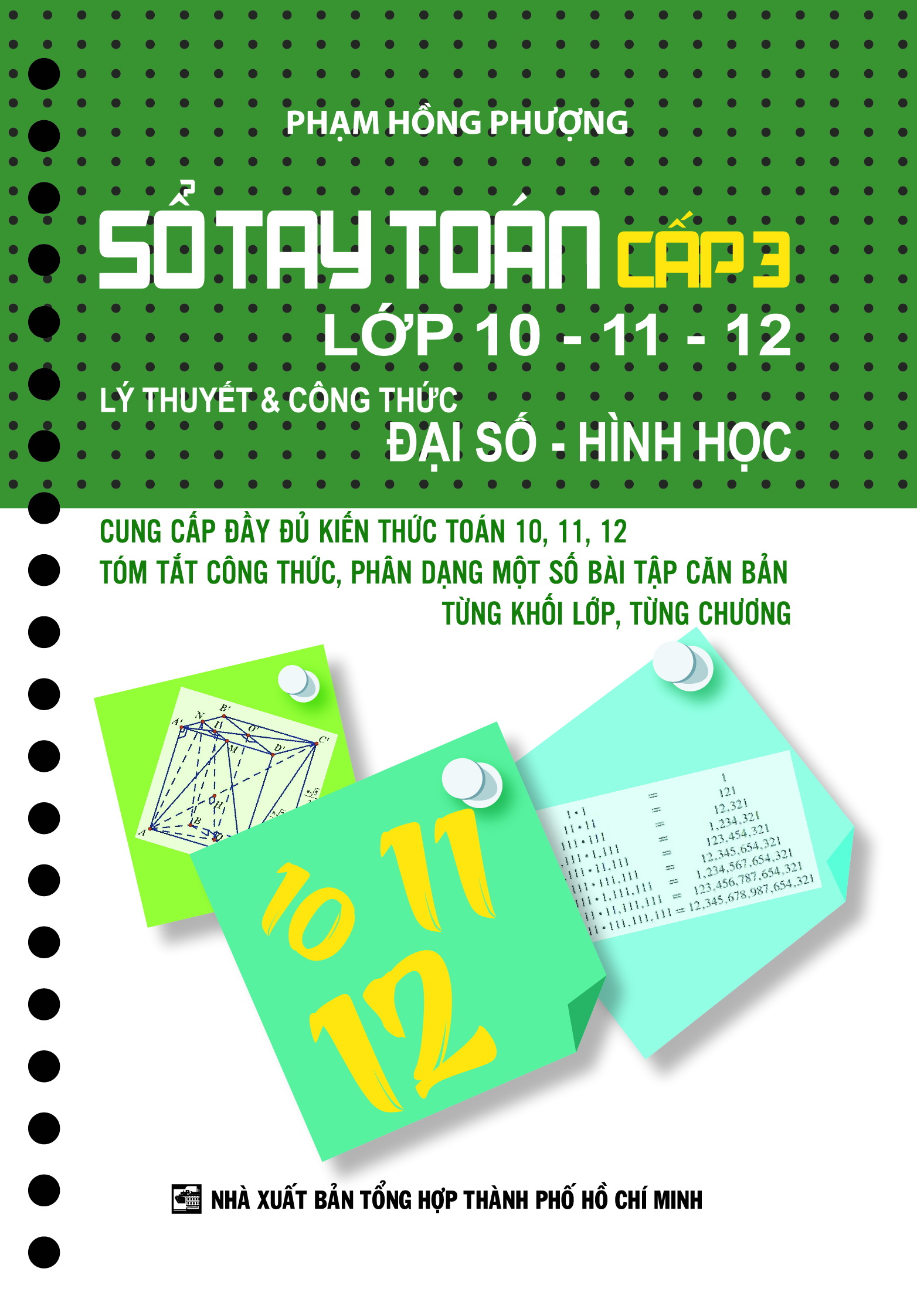 Bìa trước Sổ Tay Toán Cấp 3 Lớp 10 - 11 - 12
