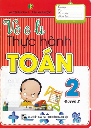 Bìa trước Vở ô li thực hành Toán 2 Quyển 2