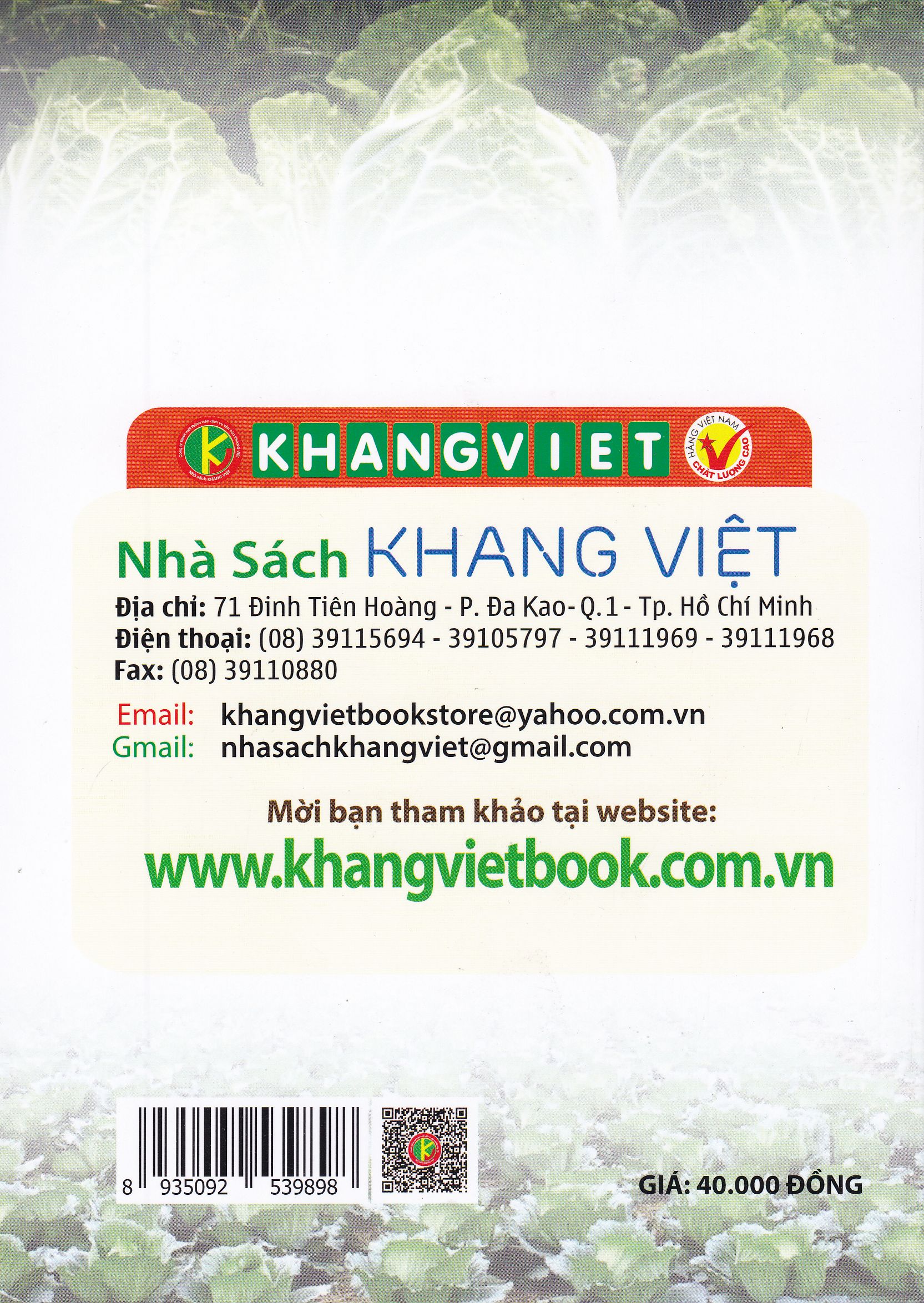 Bìa sau Bí Quyết Thành Công Kĩ Thuật Trồng Cải Thảo Hiệu Quả